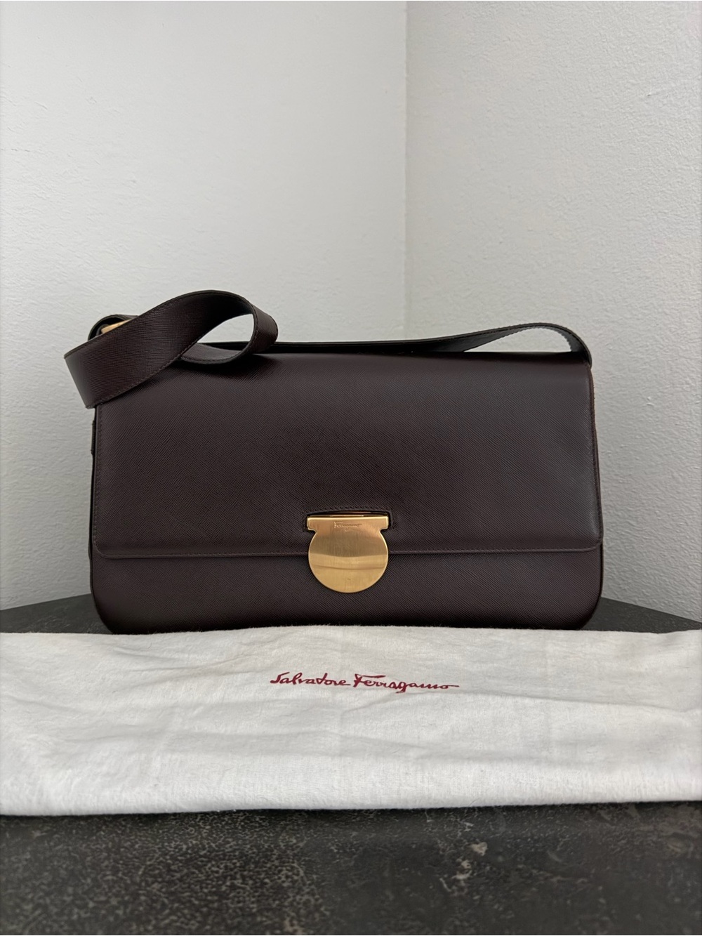 Salvatore Ferragamo Vintage East-West Gancini Shoulder Bag